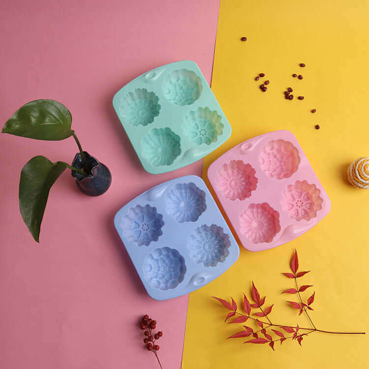 4 flower-shaped silicone molds (65g) - 4pcs