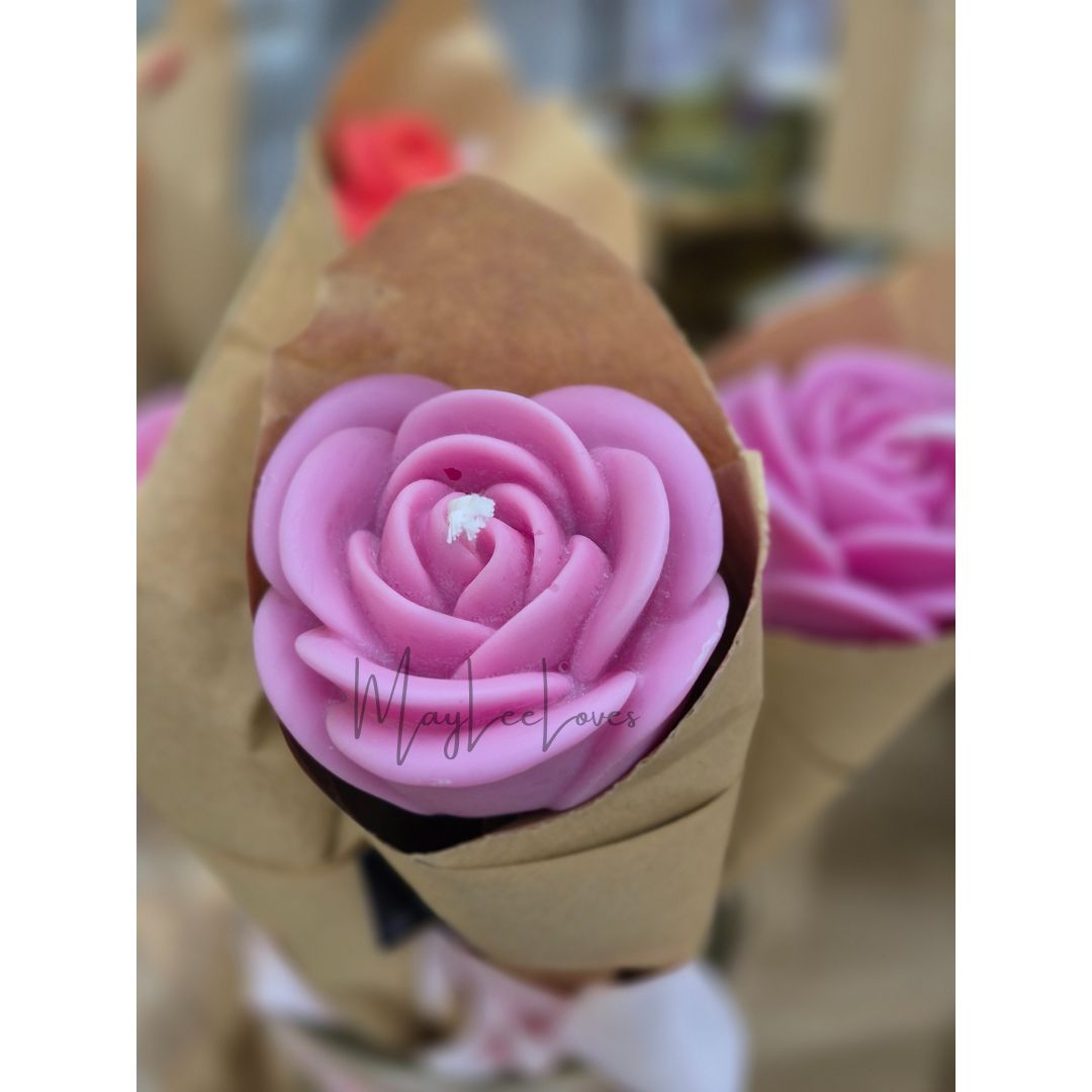 Single Rose Soy Candle C7R