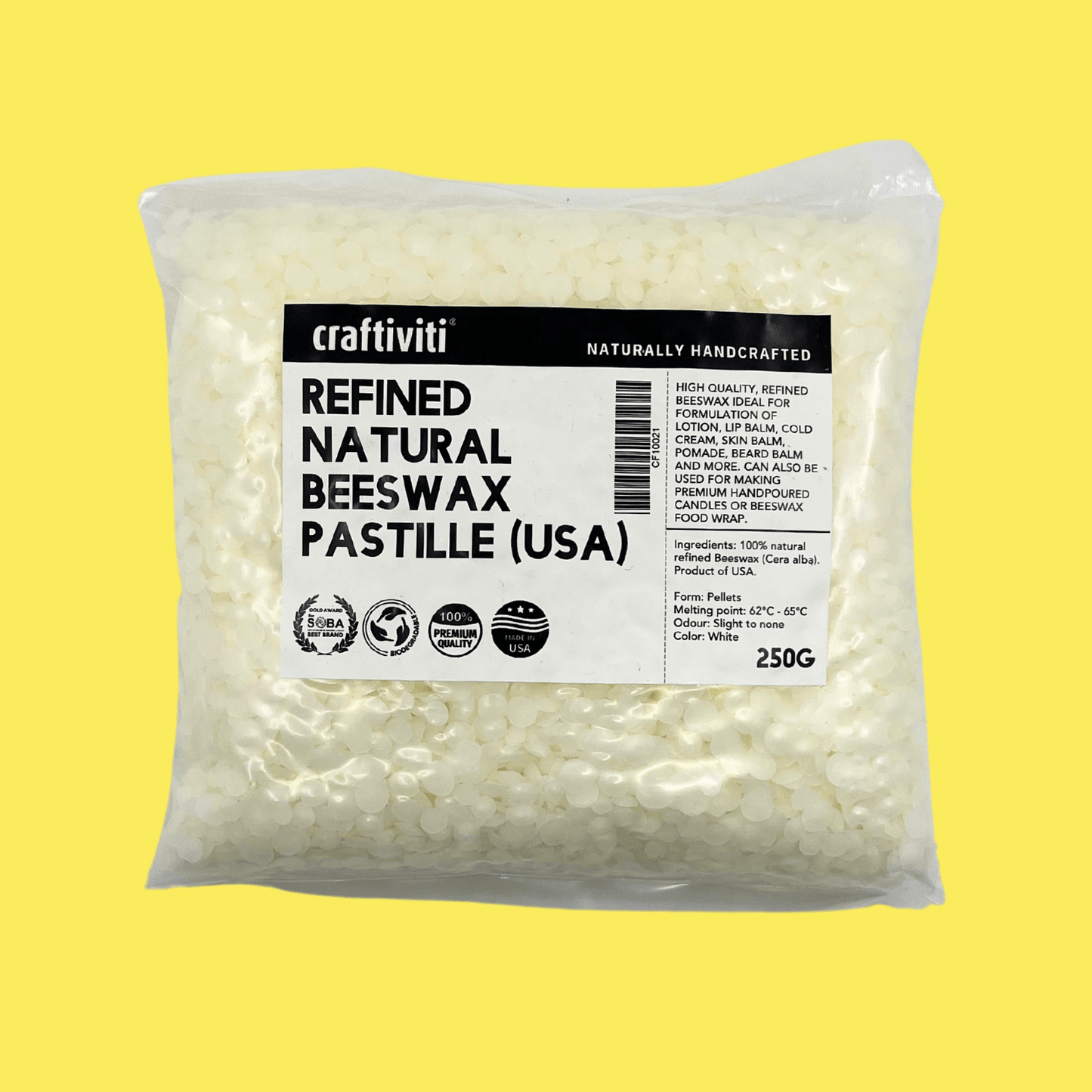 Refined Natural Beeswax Pastille (USA)