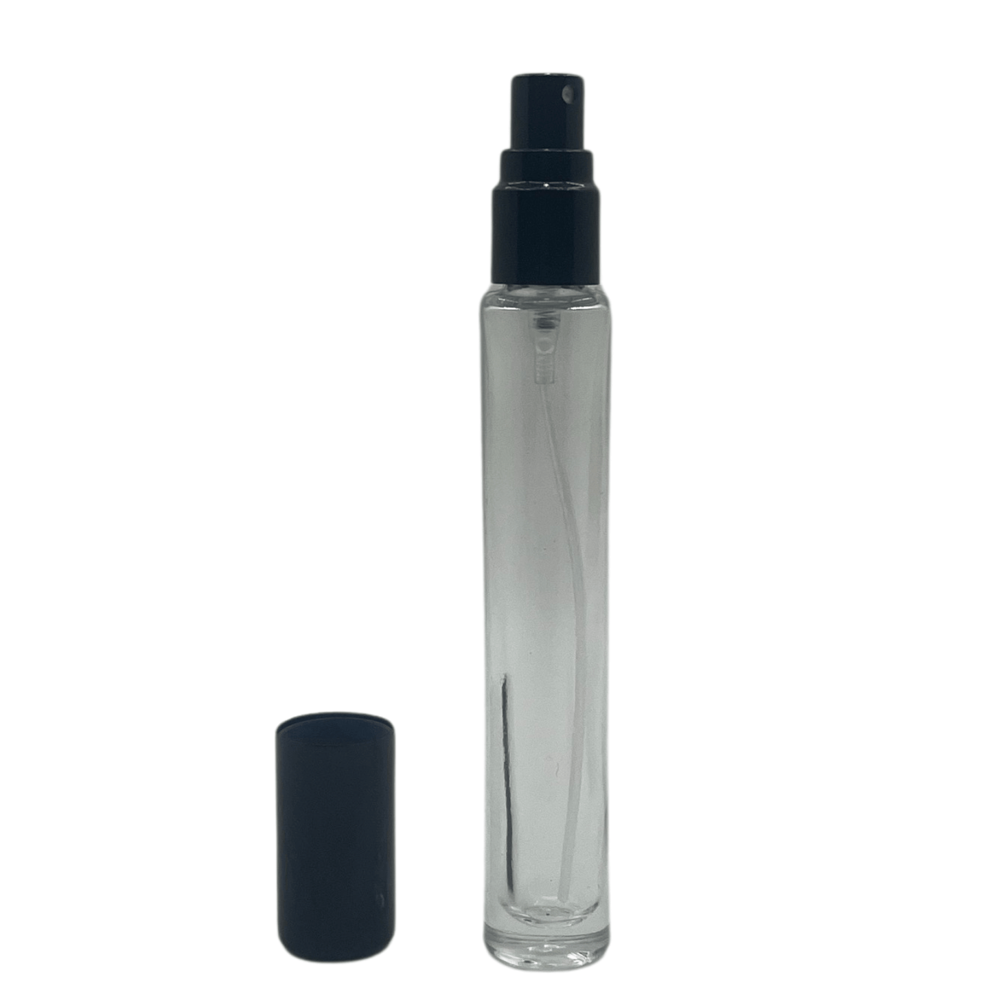 Perfume Glass Bottle Spray Cap - 10ml (Thin) - Black Cap