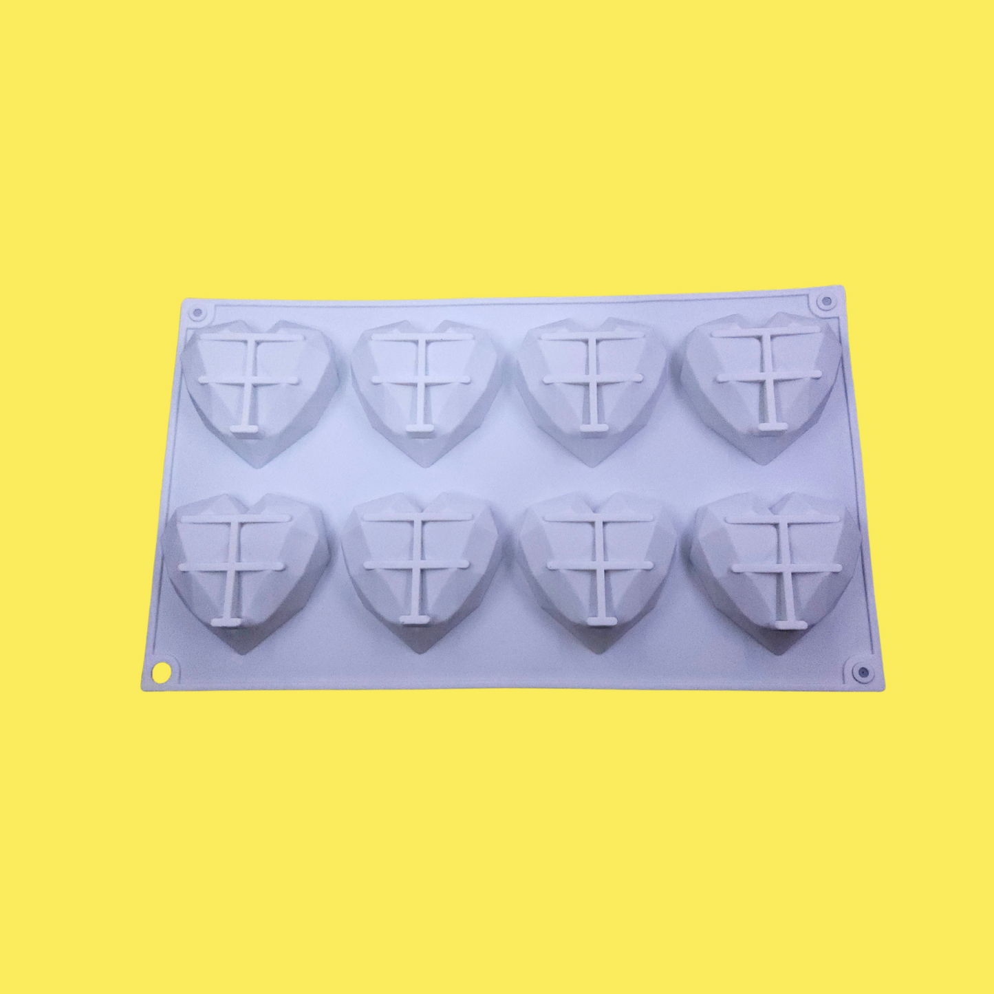Geometric Heart Shape Silicone Mold - 8pcs