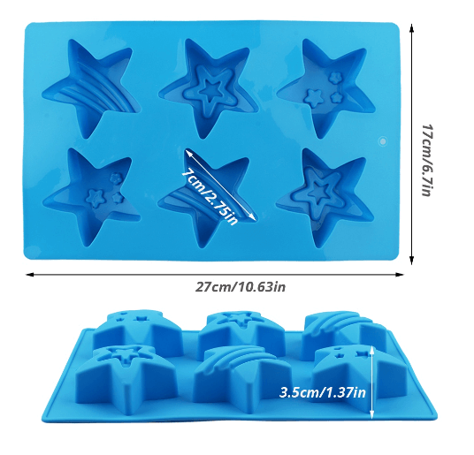 Star Silicone Mold - 6pcs