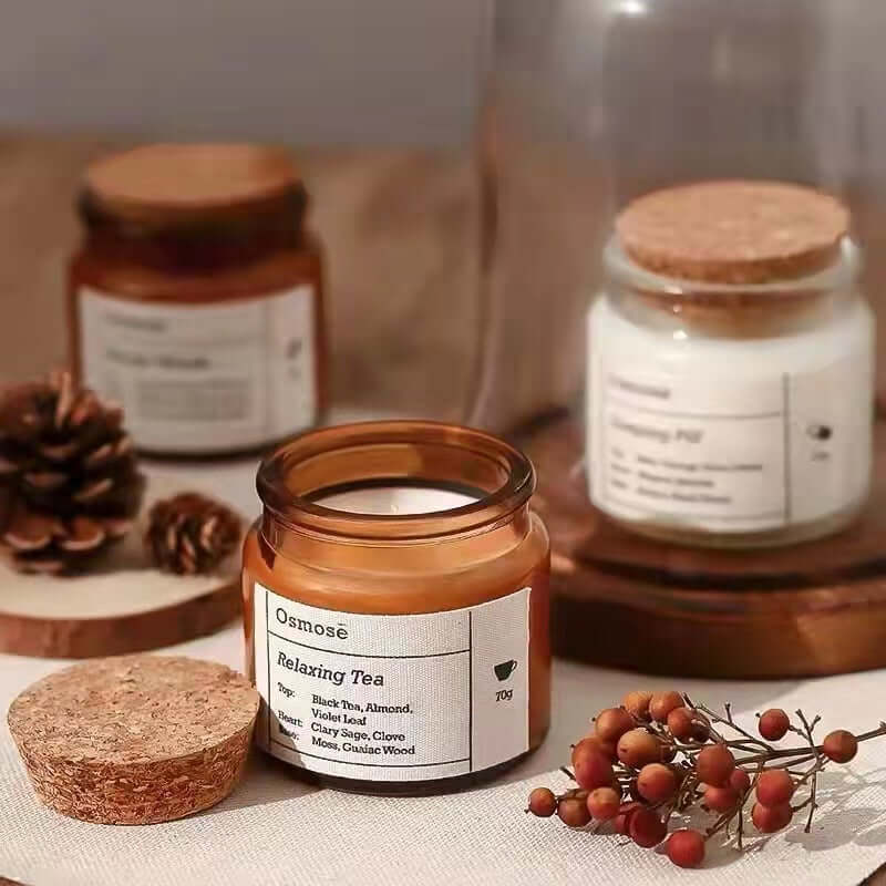 Small Amber Glass Jar with Cork - 100ml