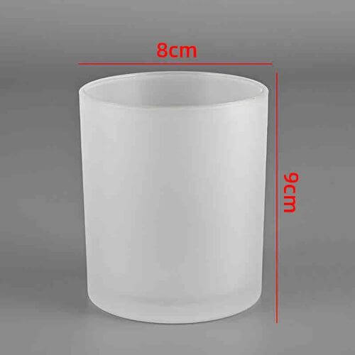 Candle Glass Jar - Frosted Clear - Wooden Lid - 8cm x 9cm (Limited Edition)