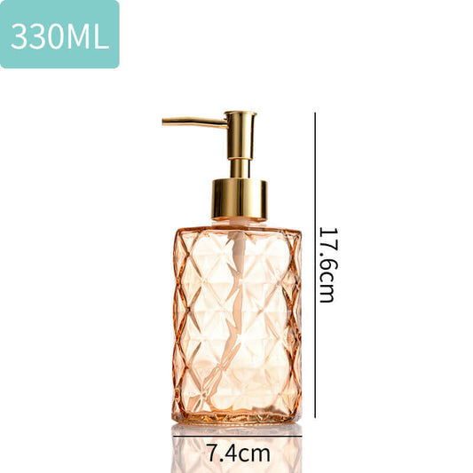 Geometric Designer Glass Bottle - Amber - 330ml
