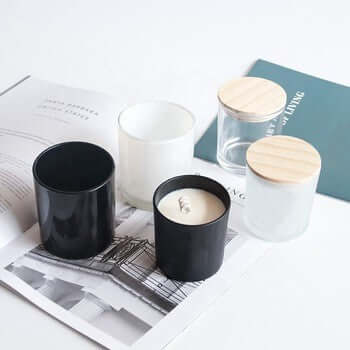 Candle Glass Jar - Clear - Wooden Lid - 8cm x 9cm (Limited Edition)