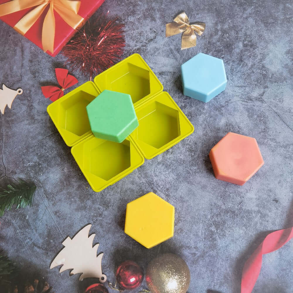Hexagon Silicone Mold - 4 bars