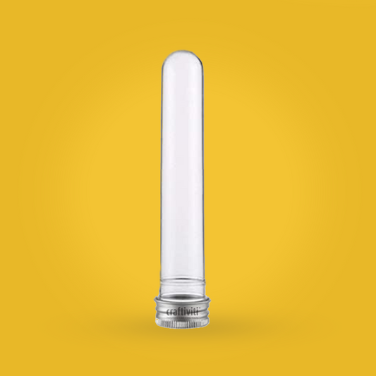 PET Test Tube - Silver Cap - Clear - 40ml