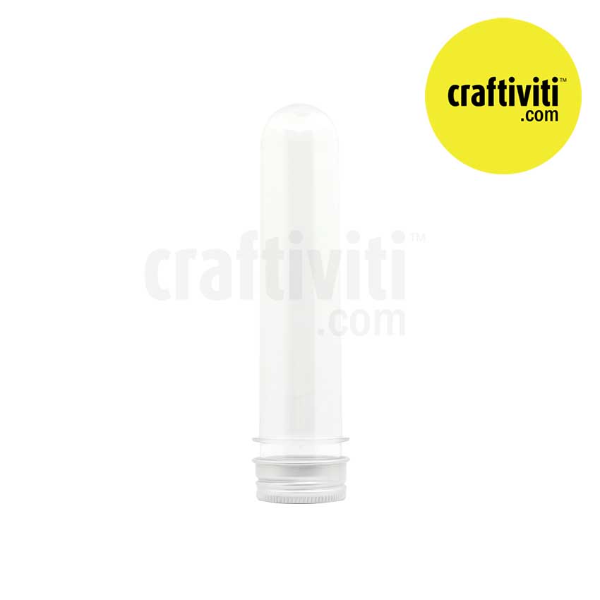 PET Test Tube - Silver Cap - Clear - 100ml