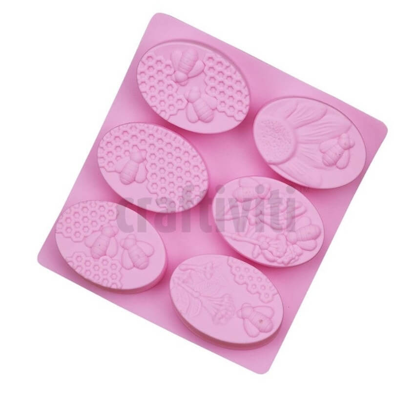 Honey Bee Silicone Mold - 6pcs