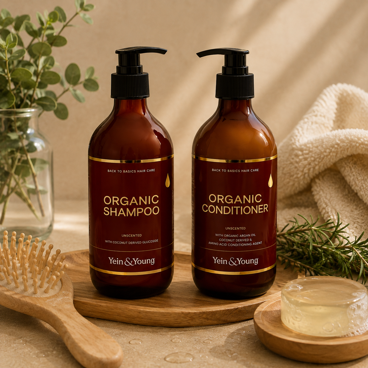 Yein&Young Organic Haircare Set - Fragrance-Free / Phthalates-Free (FREE Lemon Essential Oil - RM39)