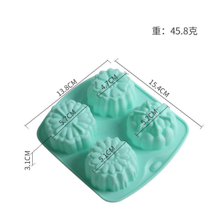 4 flower-shaped silicone molds (65g) - 4pcs