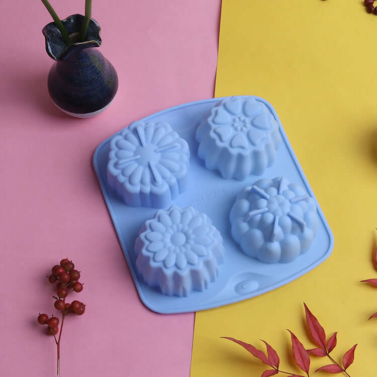 4 flower-shaped silicone molds (65g) - 4pcs
