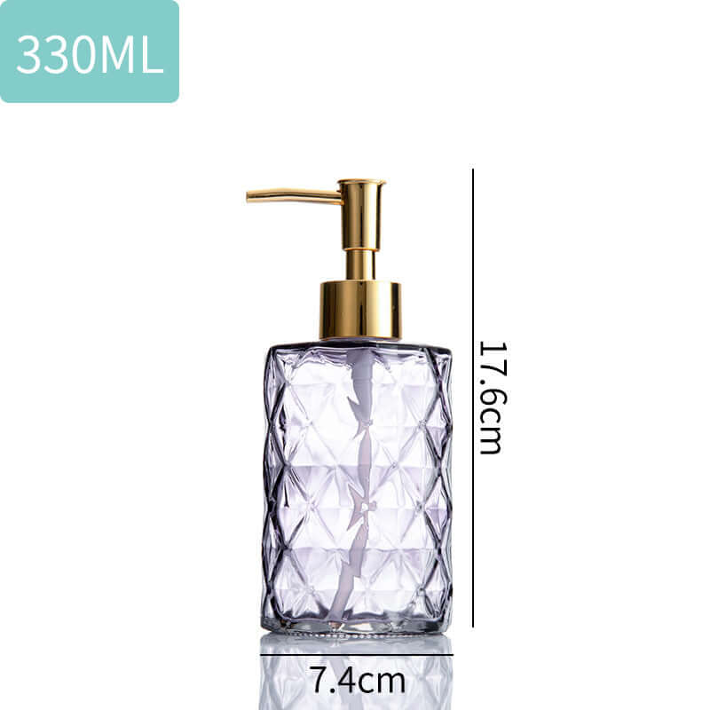 Geometric Designer Glass Bottle - Grey - 330ml