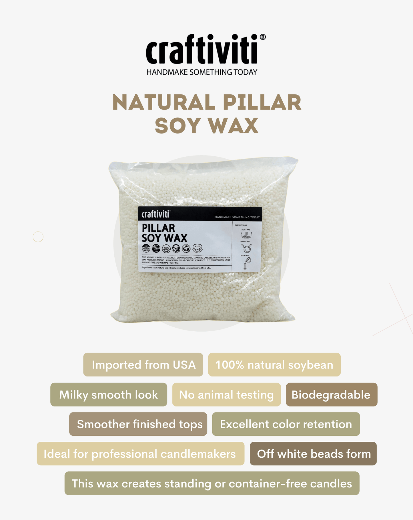 Natural Pillar Soy Wax (USA)