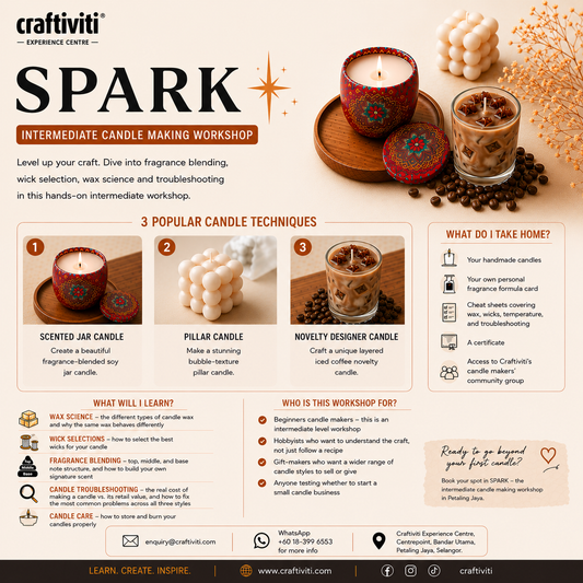Crafti Lab: SPARK — 3 Techniques Candle Making Workshop