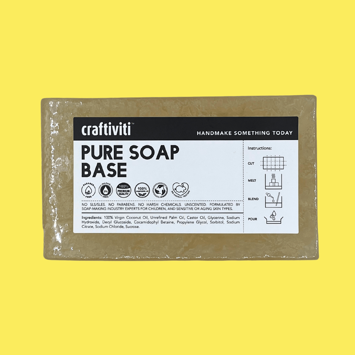 Pure Soap Base - SLS/SLES Free - Soap Making Supplies / Soap Ingredients