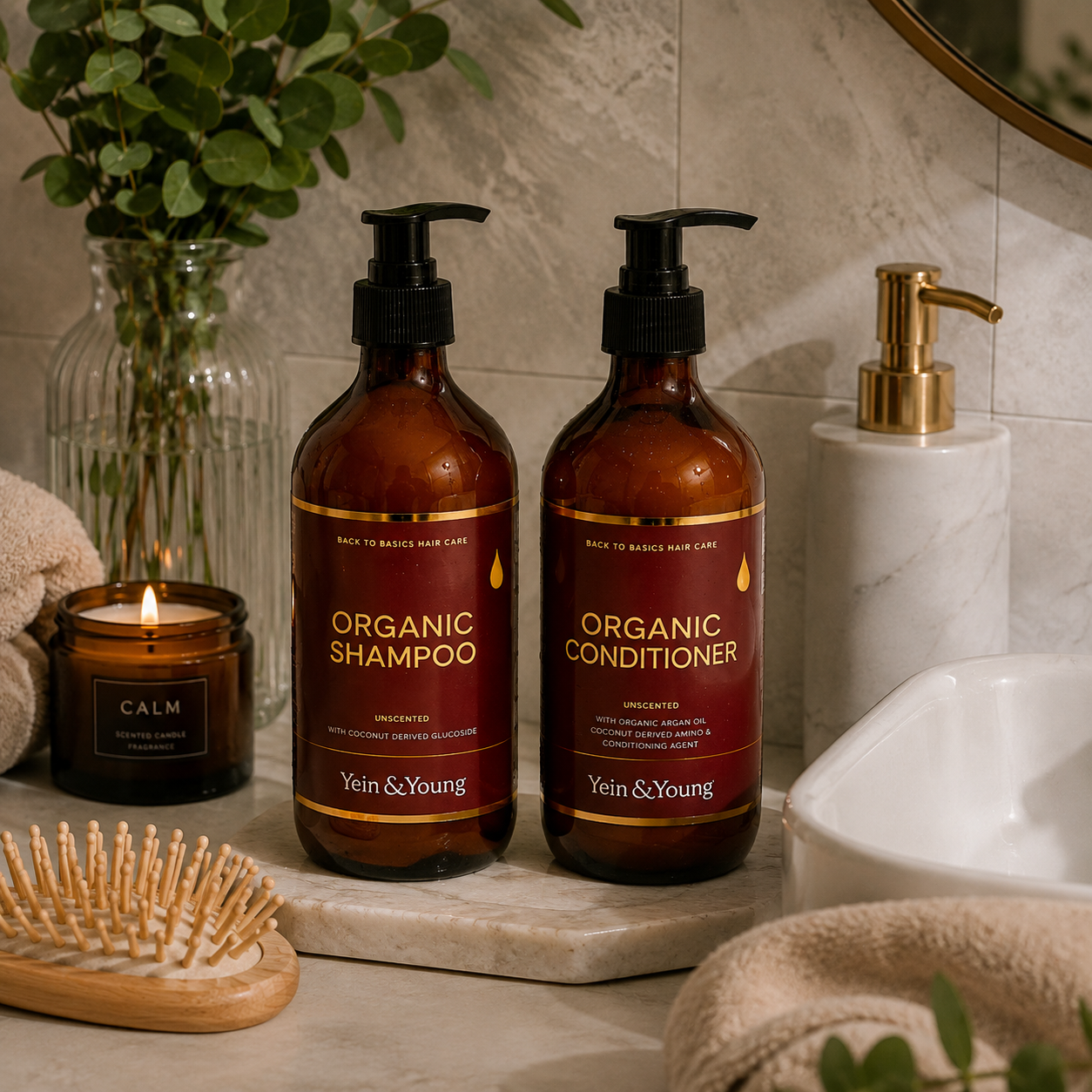 Yein&Young Organic Haircare Set - Fragrance-Free / Phthalates-Free (FREE Lemon Essential Oil - RM39)