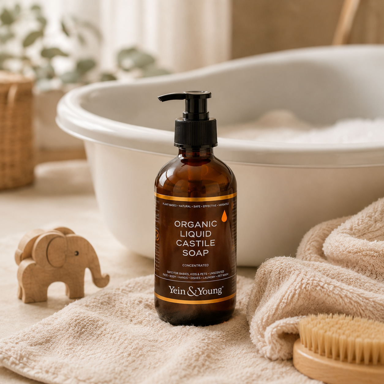 Yein&Young Organic Castile Liquid Soap - Unscented / Fragrance-Free / Halal