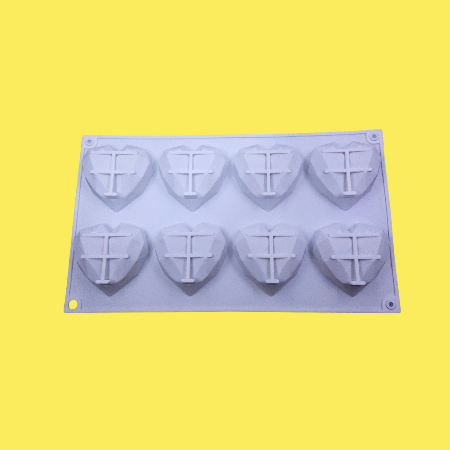 Geometric Heart Shape Silicone Mold 60g - 8pcs