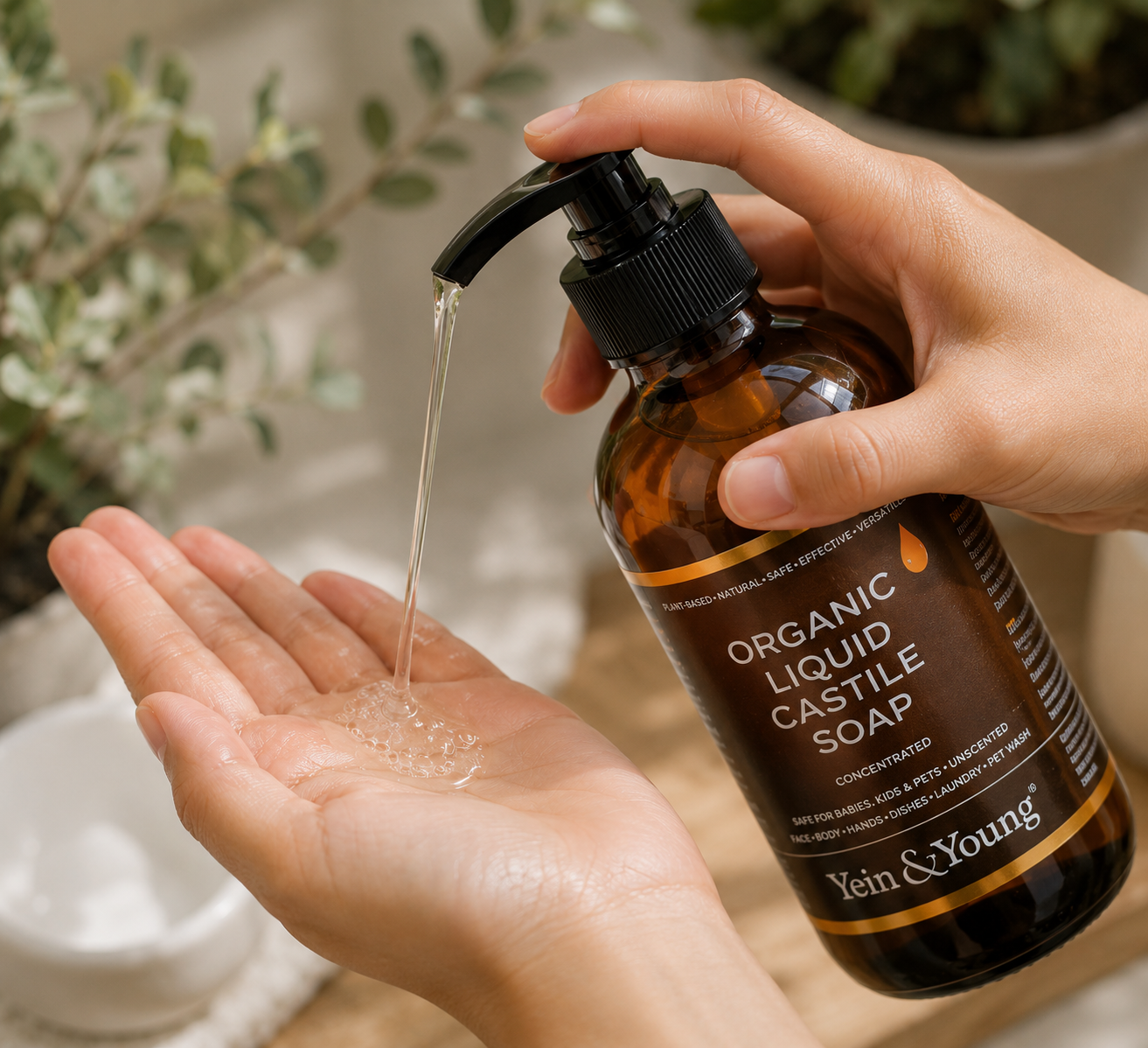 Yein&Young Organic Castile Liquid Soap - Unscented / Fragrance-Free / Halal