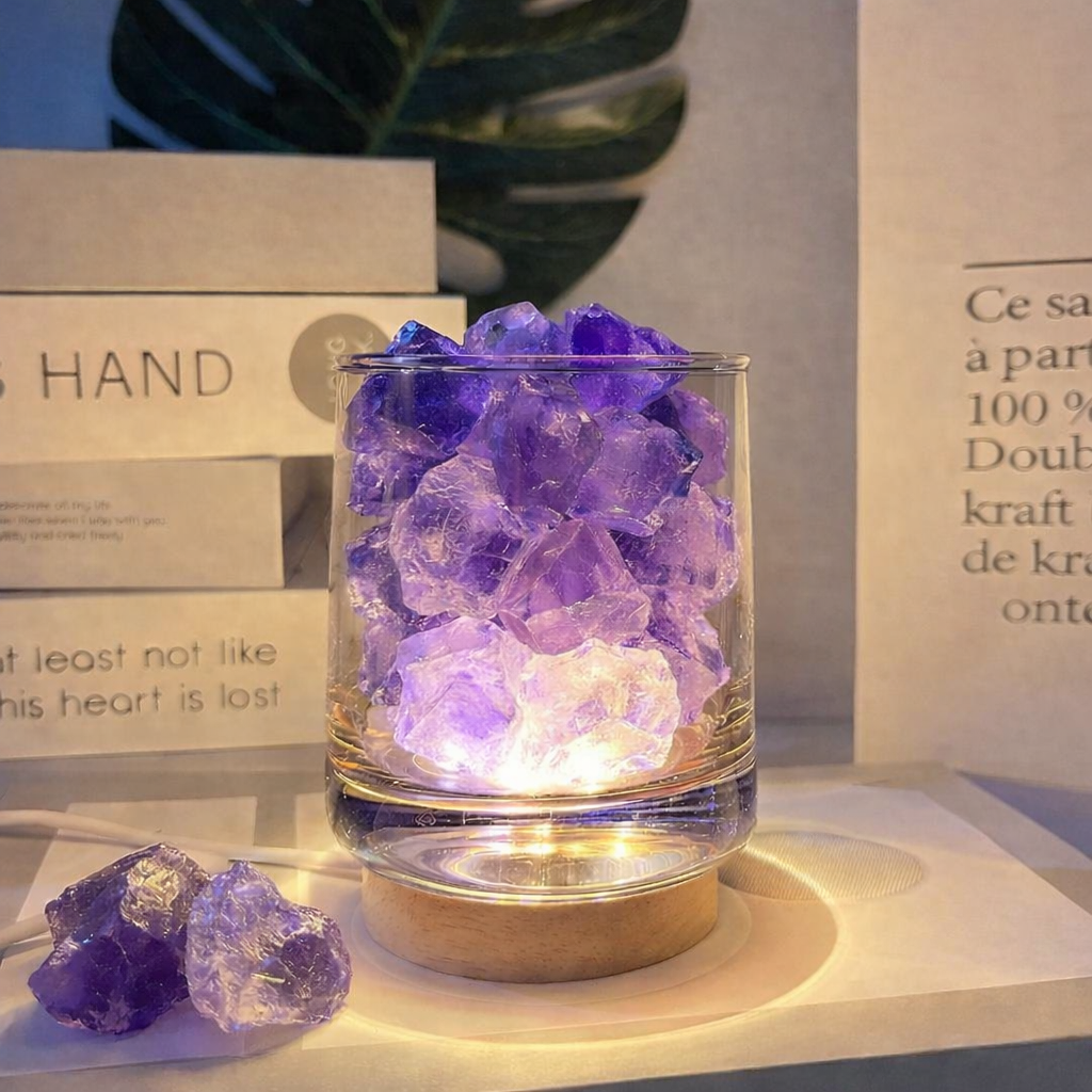 Clarity & Calm Crystal Diffuser Set - Amethyst + Clary Sage Oil