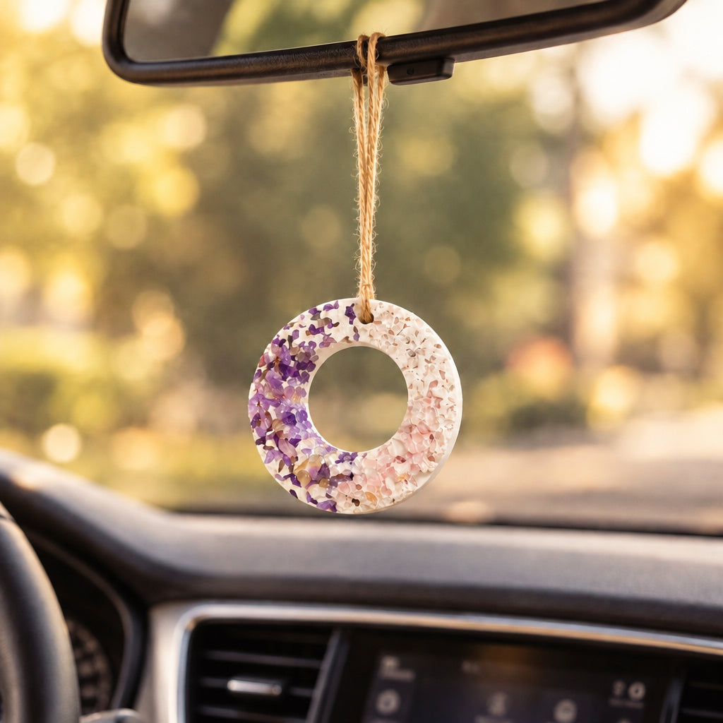 Craftiviti Decorative scent stone with crystal pattern car hanging aroma
