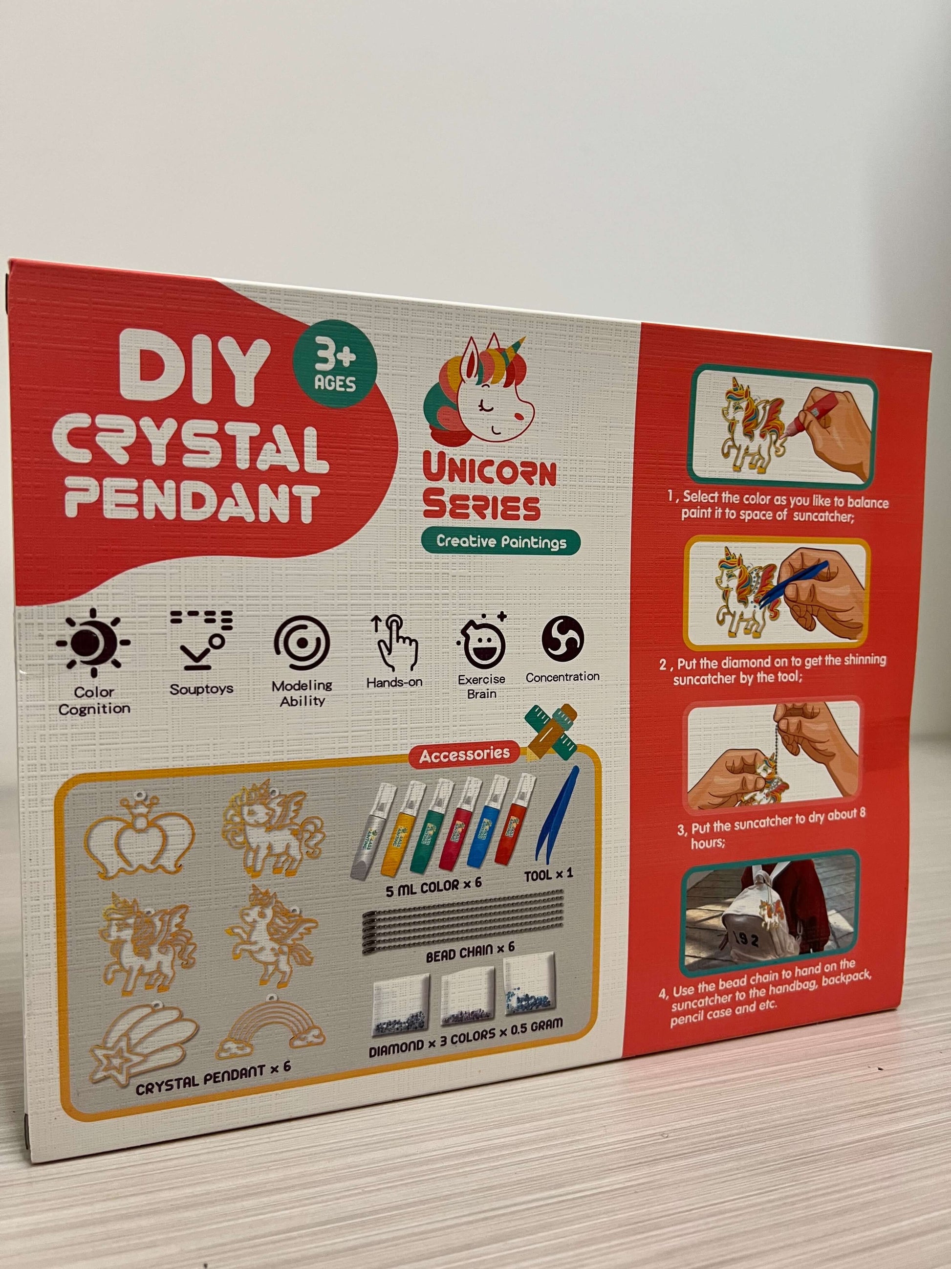 Eazy Kids - DIY Crystal Pendant Making & Coloring Set - Unicorn