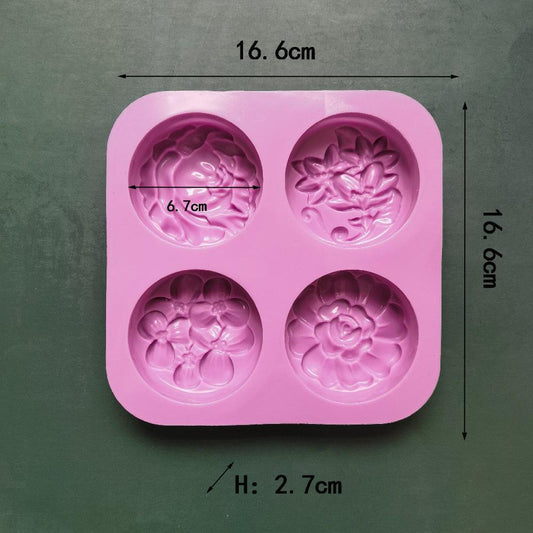 Delicate Floral Silicone Mold (60g) - 4 bars