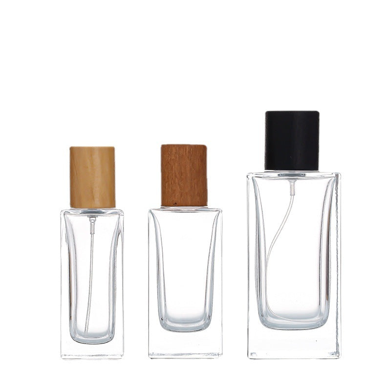Perfume Glass Spray Bottle - Wooden Cap - 50ml