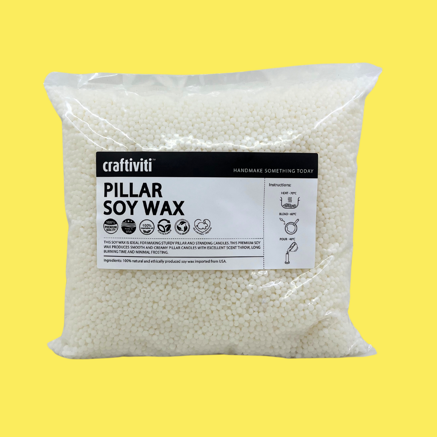 Natural Pillar Soy Wax (USA)