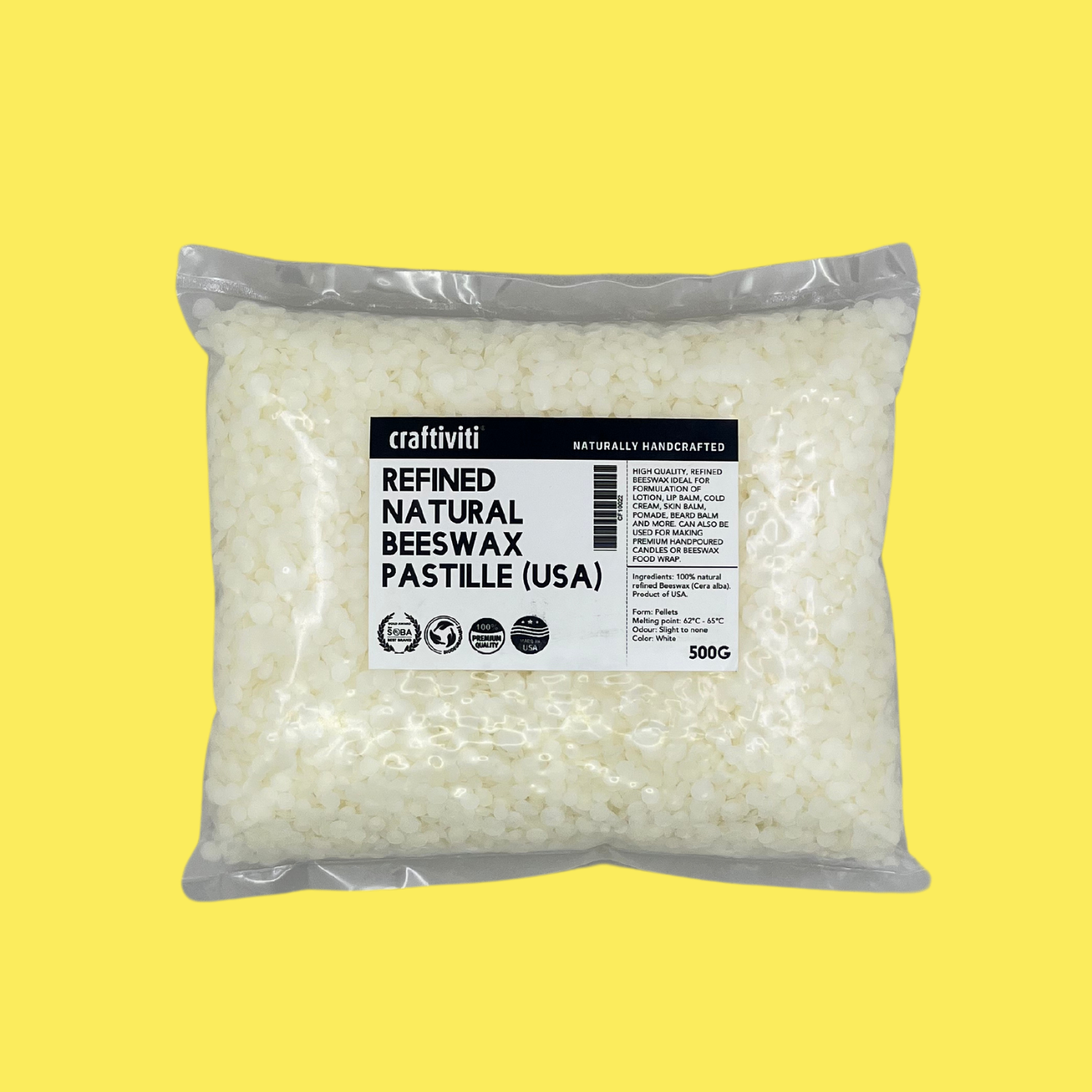 Refined Natural Beeswax Pastille (USA) - 500g (RM170/kg)