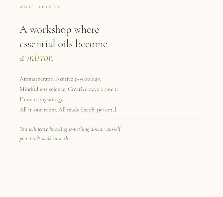 The Scent of Self — A Signature Self-Discovery Workshop (13th June / 5th July)