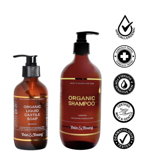 Top Seller Bundle - Organic Castile Liquid Soap & Shampoo | Yein&Young Craftiviti | HALAL Unscented Hypoallergenic