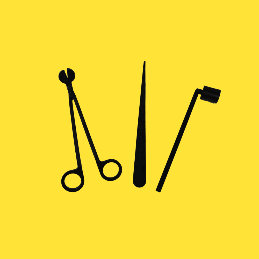 Candle Care Tools - 3pcs Set (Black)