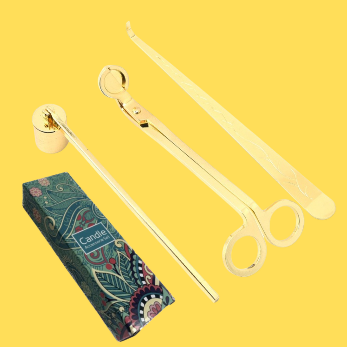 Candle Care Tools - 3pcs Set (Gold)