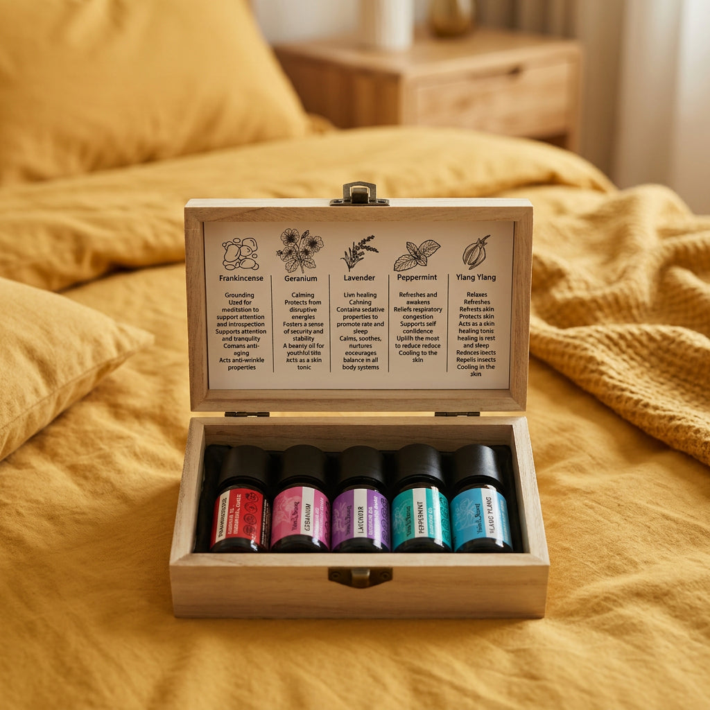 Yein&Young Malaysia Gift Set essential Oil Ritual Kit in Bedroom wood box