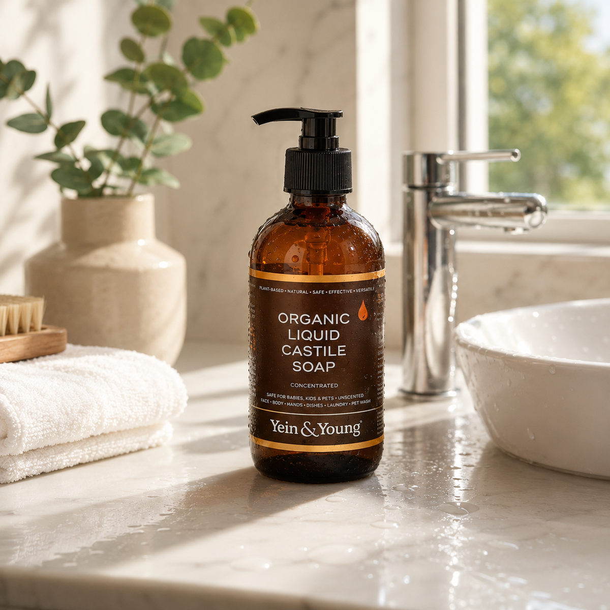 Yein&Young Organic Castile Liquid Soap 230ml and 1L bottles