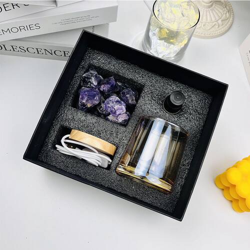 Clarity & Calm Crystal Diffuser Set - Amethyst + Clary Sage Oil