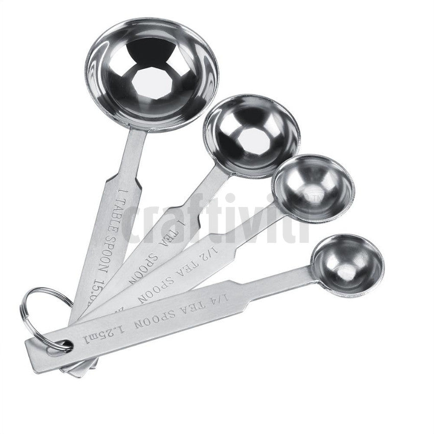 Stainless Steel Measuring Spoon Set - 4pcs Tools - Craftiviti