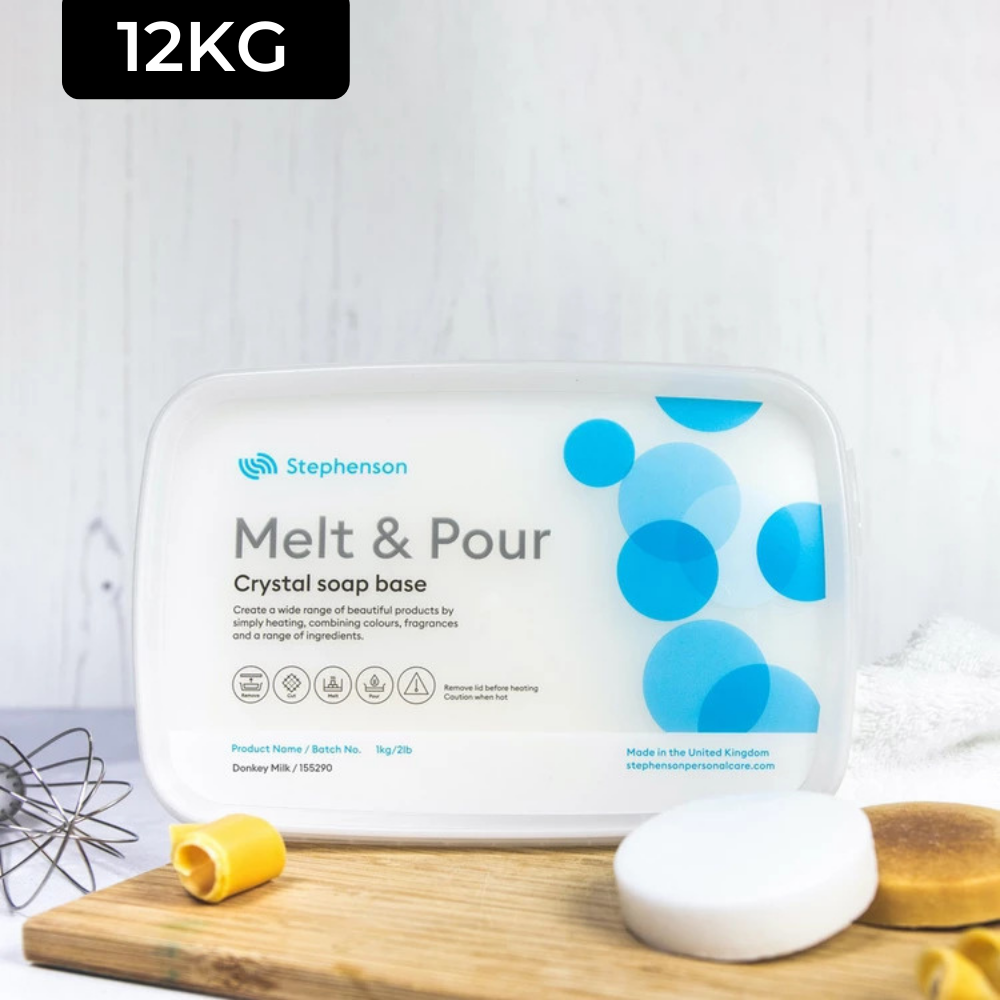 [BUNDLE] Stephenson Crystal Donkey Milk Soap Base - 12kg Ingredients - Craftiviti