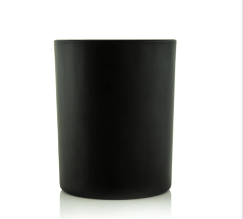 Candle Glass Jar - Black - Wooden Lid - 8cm x 9cm (Limited Edition)
