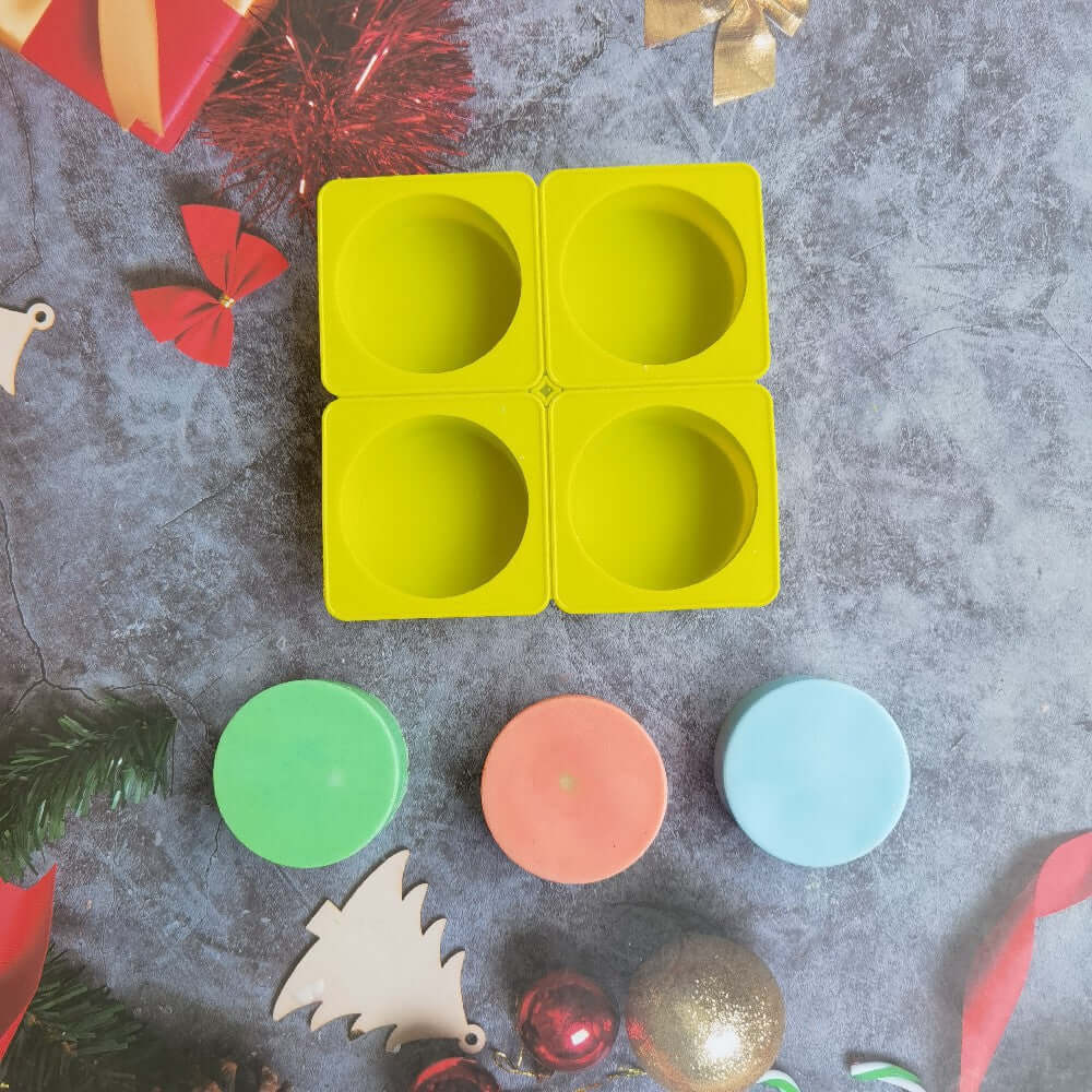 Flat Round Silicone Mold - 4 bars