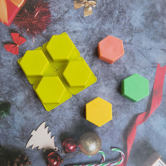 Hexagon Silicone Mold - 4 bars