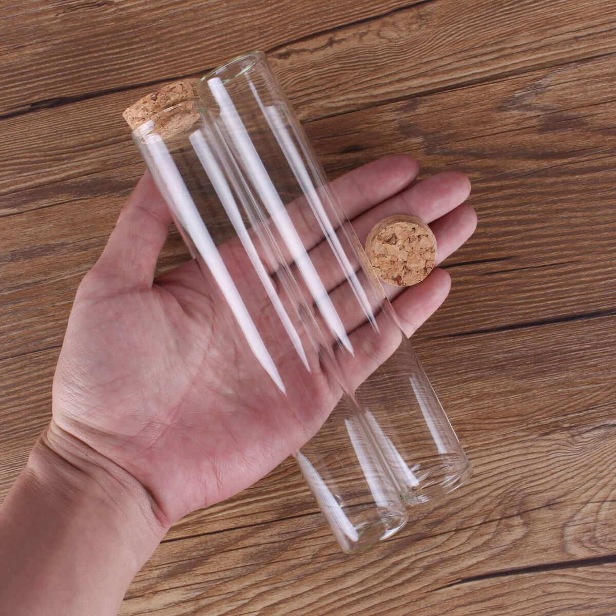 Glass Container - Cork Cap - Clear - 100ml