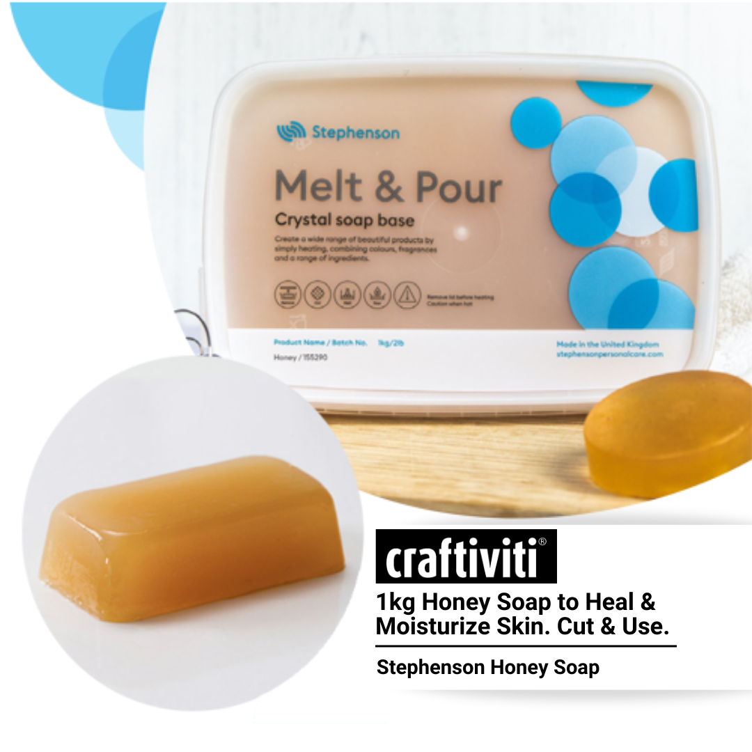 Stephenson Crystal Honey Soap Base - 1kg - Soap Making Supplies – Craftiviti