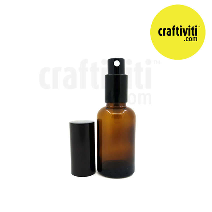 Amber Glass Bottle - Spray Cap - 50ml Packaging - Craftiviti