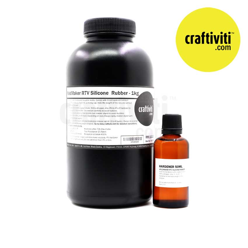 Mold Maker RTV Silicone Rubber 20kg + Catalyst 1L Ingredients - Craftiviti