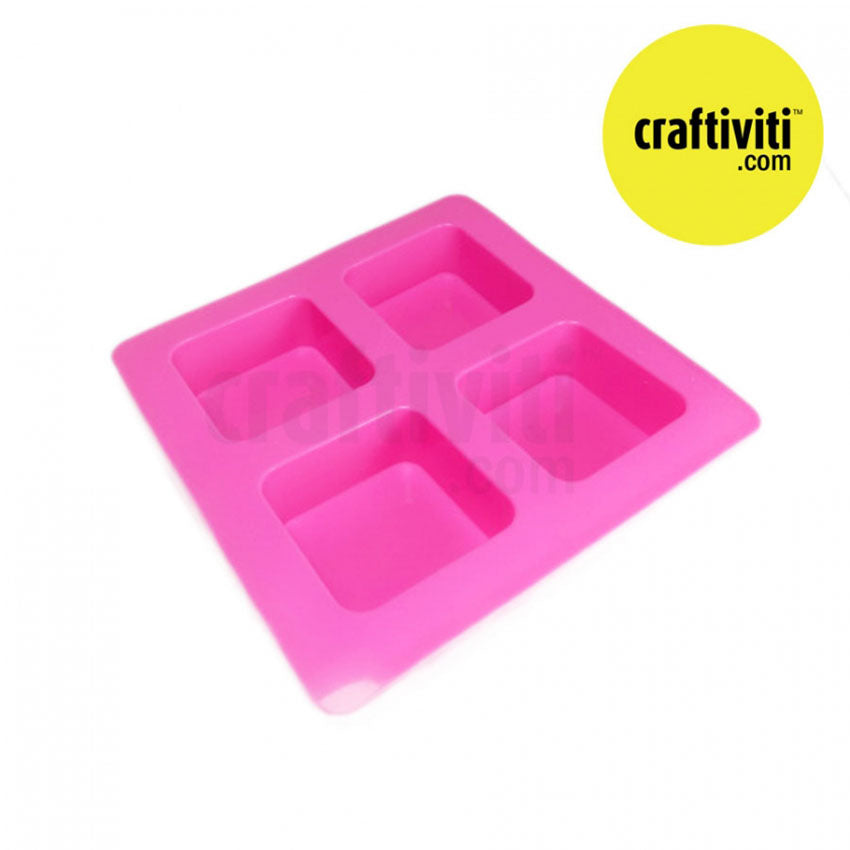Rounded Edges Square Silicone Mold - 100g - 4 Bars